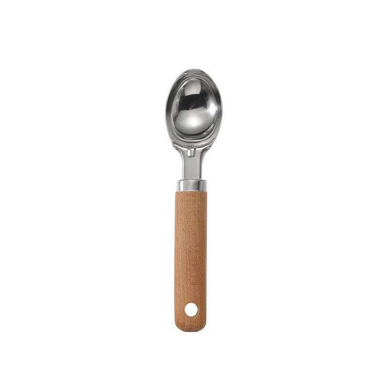 Wooden Handle Kitchen Gadgets Small Kitchen Utensils Set Baking Set Pizza Cheese Knife Stainless Steel Egg Beater