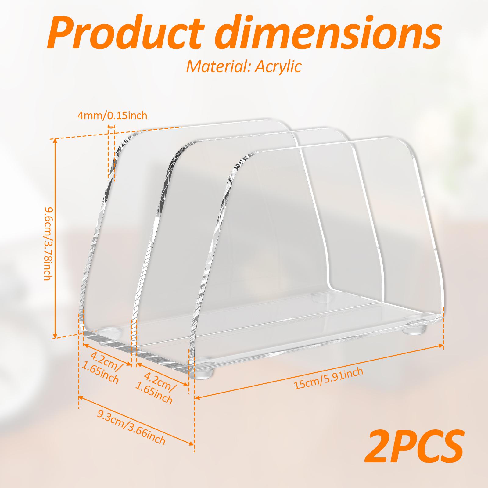 

2Pcs Acrylic Mail Sorter Transparent Desktop File Organizer with 2 Compartments Desktop File Organizer for Office Home School