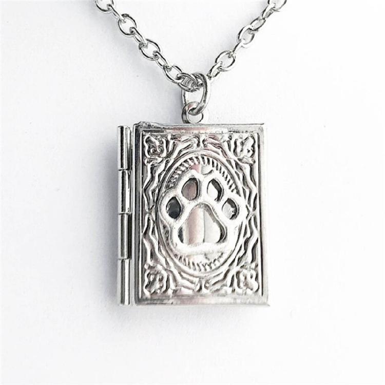 Dainty Book Locket Necklace Personalized Pendant Sweater Chain for Daily Wear