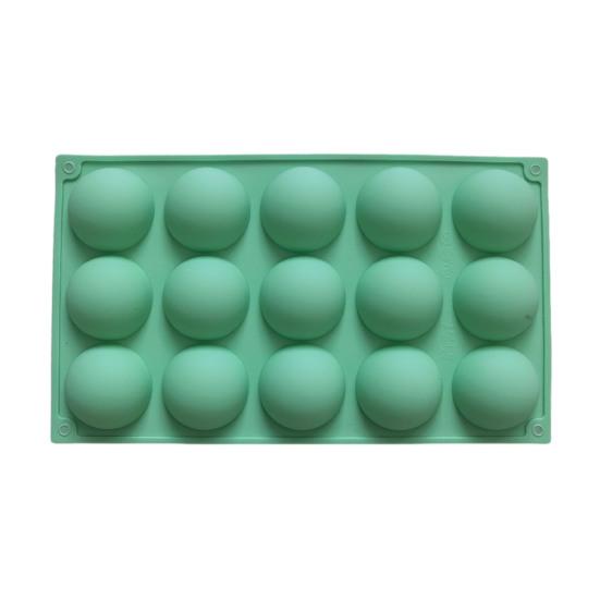 Silicone Chocolate Mold 15 Cavity Round Shape Baking Mold Non-Stick Freezer Mold Oven