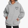 Autumn Love Printed Hoodies Fashionable Casual Sports Long Sleeved Women's Hooded Sweatshirts
