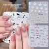 Gradient Cute Kitty Nail Stickers with Bows & Paws