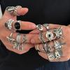 Übertriebener Punk-Stil Ring für Männer Hip Hop Persönlichkeit Totenkopf Öl-Tropfen Ring-Set Vintage Herrenschmuck