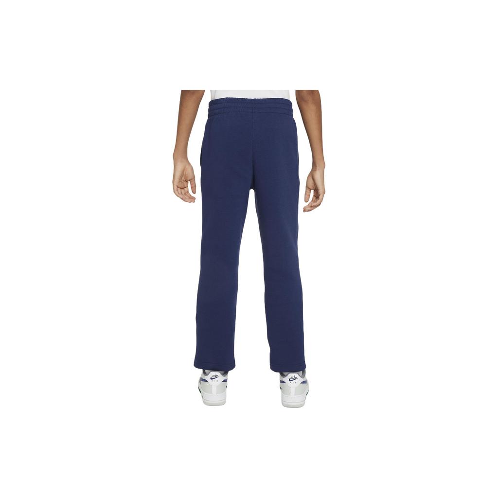 Nike Sportswear Club Fleece Logo Embroidered Straight Leg Knit Sweatpants Kids Bottoms Navy-Blue FD3010-410
