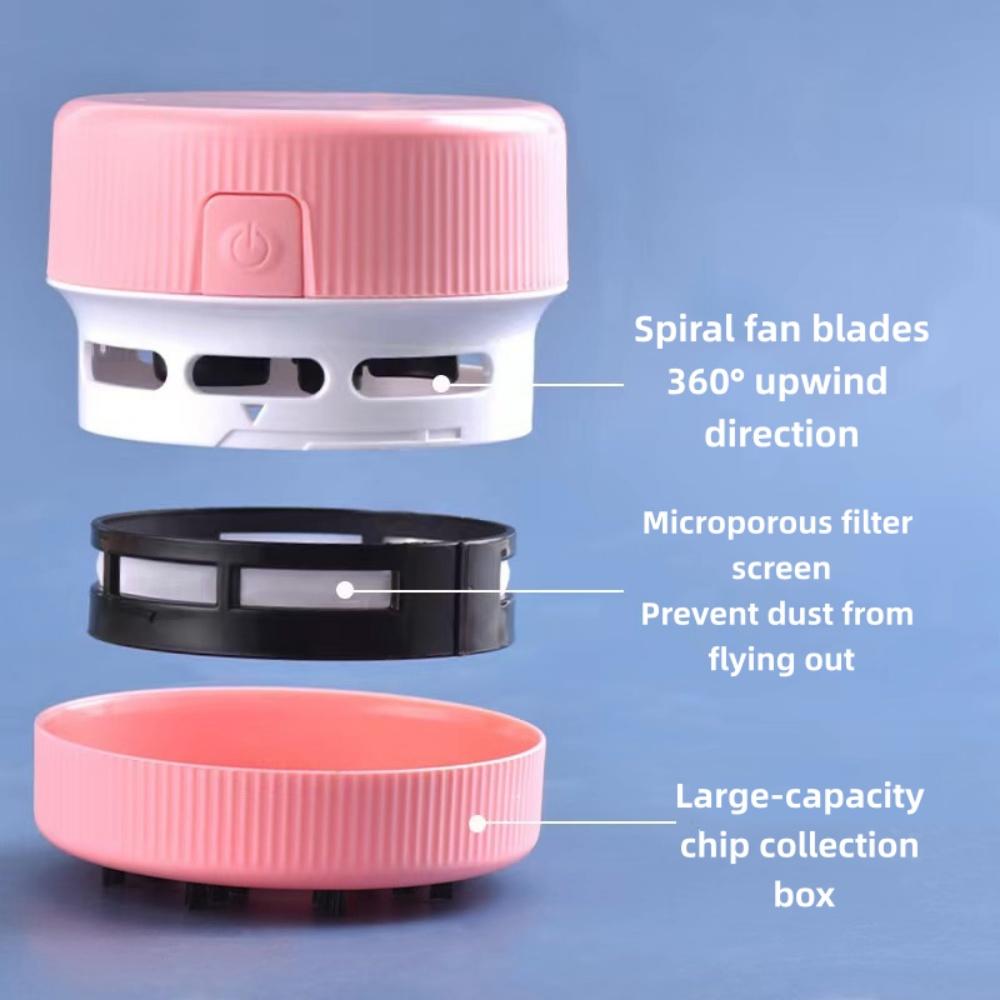 Desk Vacuum Cleaner, Mini Small Household Rubber Paper Cleaner, Portable Student Supplies, Office Supplies, Desktop Storage Box