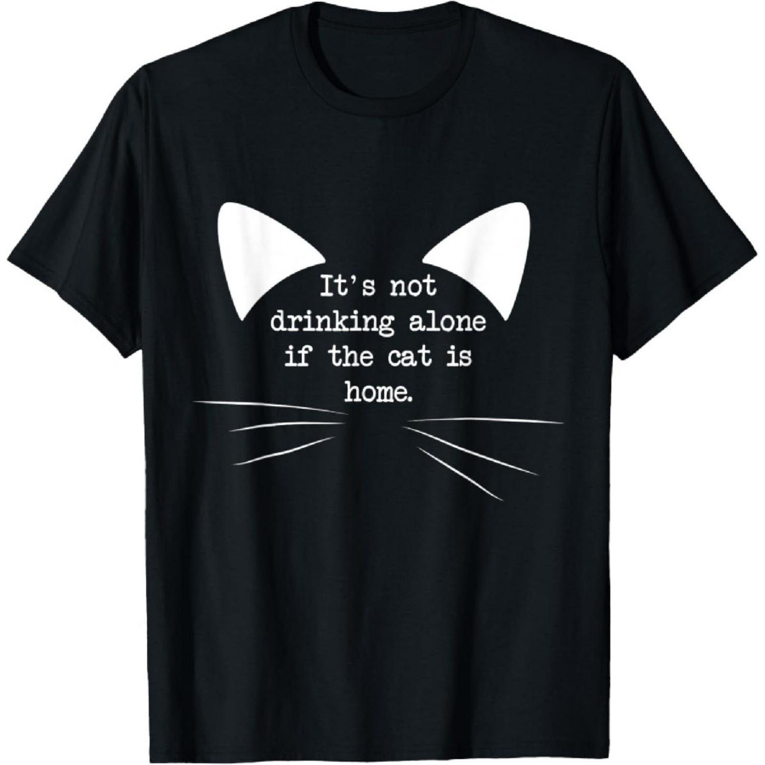 

Это не одиночество, если дома кот. Смешная футболка-шутка XXXXXL чёрный