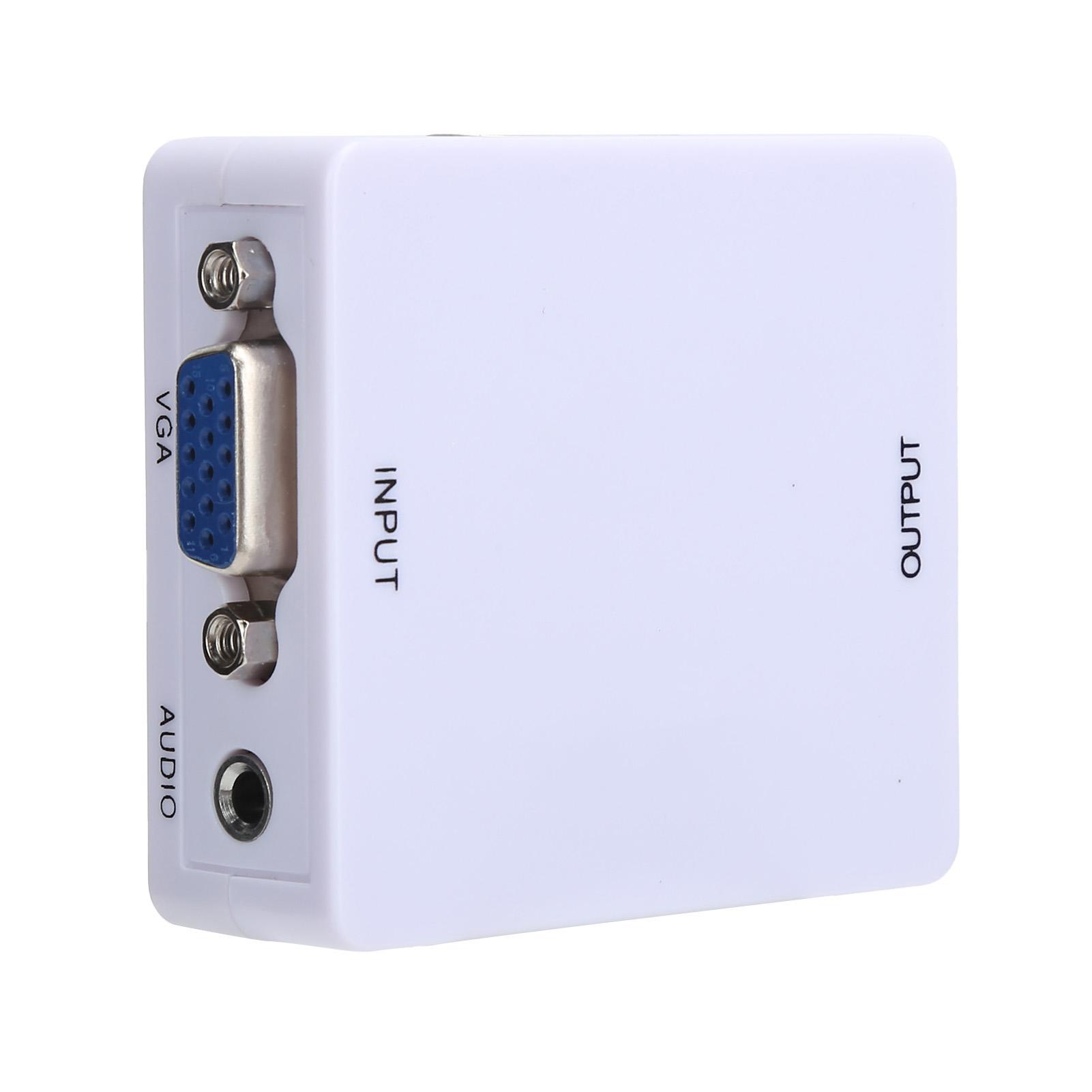 

Конвертер VGA в интерфейс мультимедиа высокой четкости Mini HD 1080P Адаптер-конвертерБелый белый