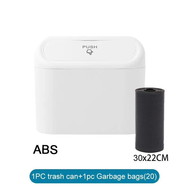 Car Trash Can with Lid Dustbin Storage Garbage Bags Small Car Case Trash Bin Leak-proof Mini Automotive Accessories