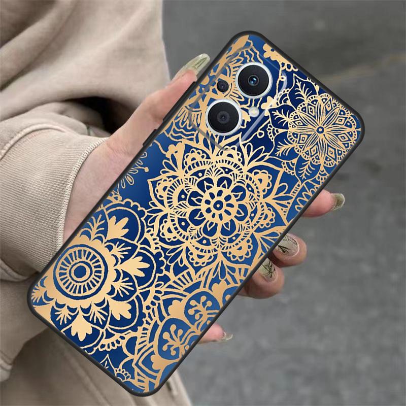 Elegant Mandala Floral Design Case For OPPO Reno 14F 13F 12F 11F 10 12 13 14 Pro 7 8 Lite OPPO Find X5 X6 X8 X9 Pro Cover