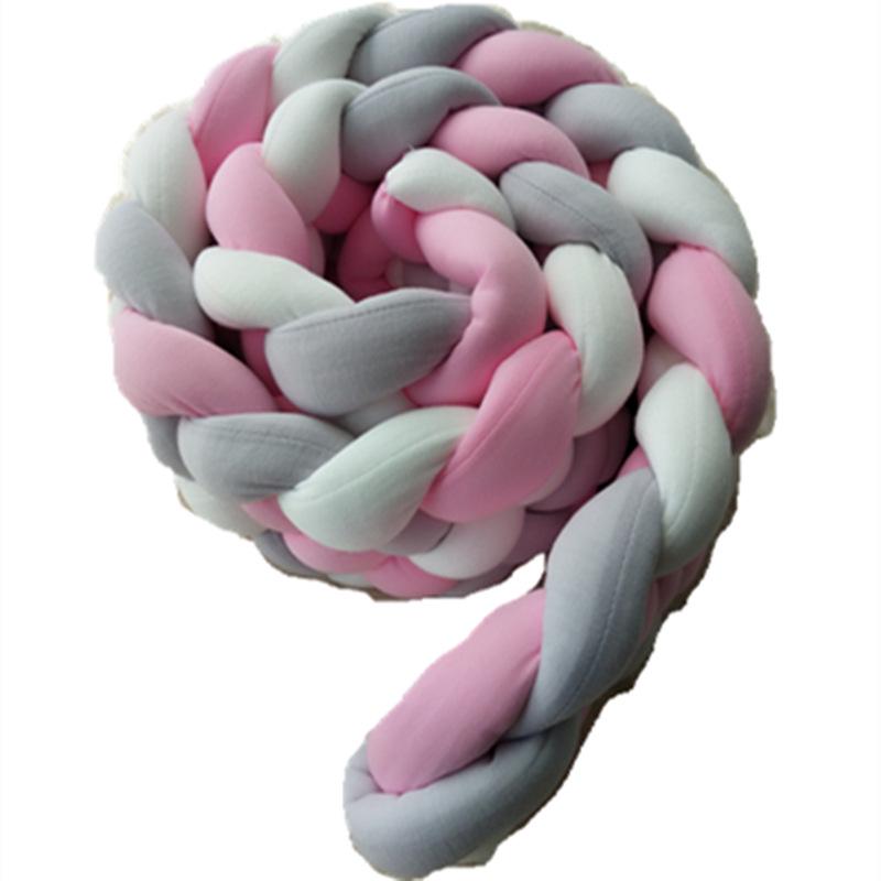 Dänischer Strick Nordischer Knotenball Krippenstoßschutz - 6-Strang-Zopf für Neugeborene