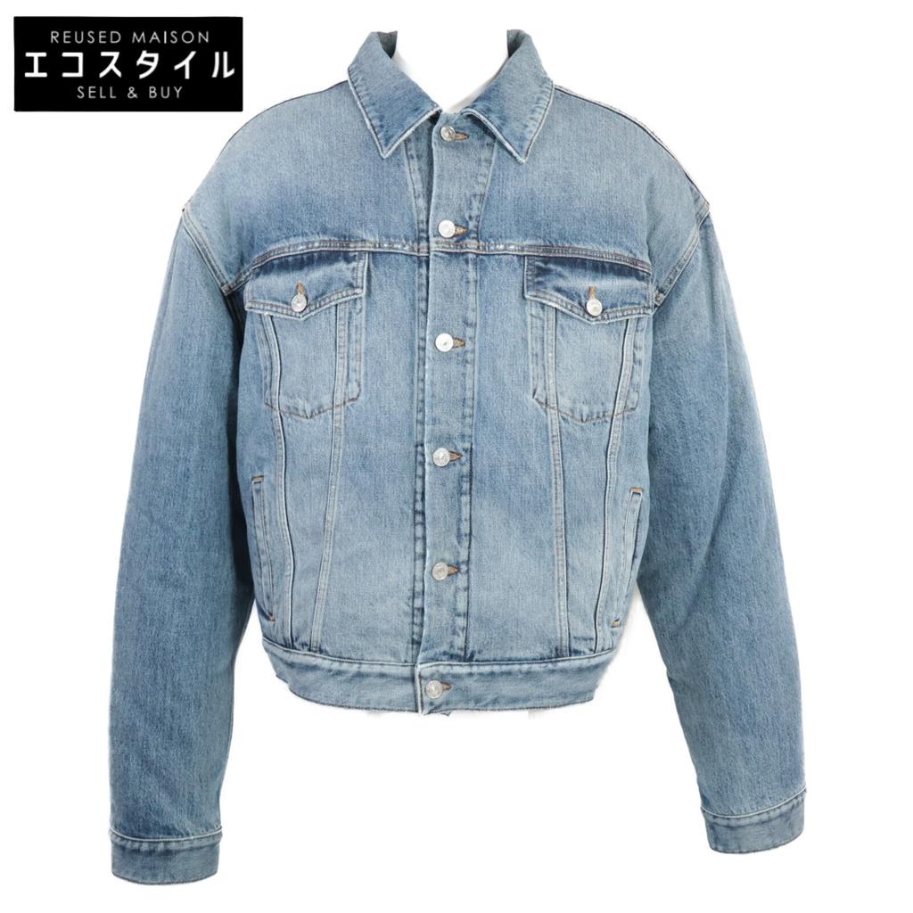 BALENCIAGA Domestic regular 657603 TJW73 Tiger Boa Distressed Denim Jacket 42 blueUsed