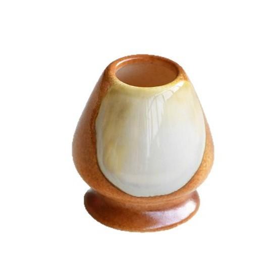 Japanese Style Coarse Pottery Chasen Holder Creative Hyakumangoku Matcha Brush Stand Tea Ceremony Accessory Soda Glazed