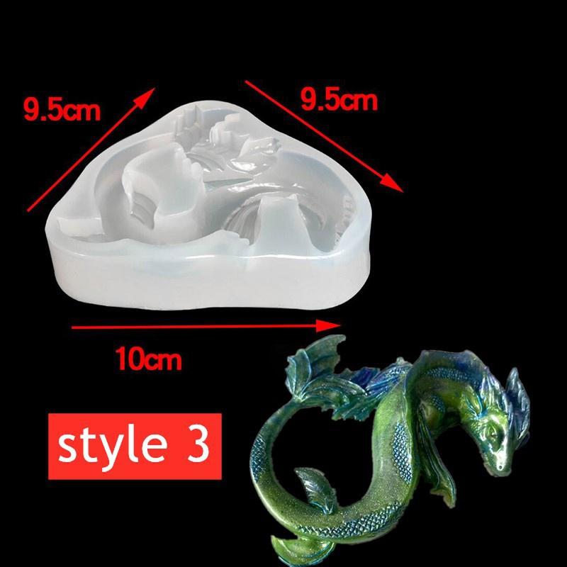 3 Styles Mirror Sleepy Dragon Dinosaur Sea Dragon Egg Silicone Mold for Resin Crafts DIY Epoxy Resin Molds Silicone Decoration