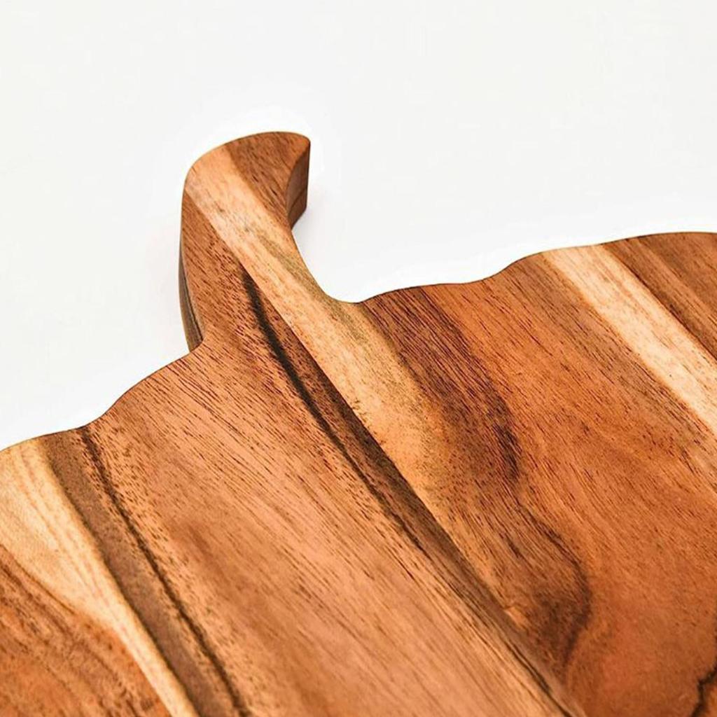 Halloween Holz Servierplatte Kürbisförmiges Holz Küchenschneidebrett mit Griff zum Hacken von Fleisch, Gemüse