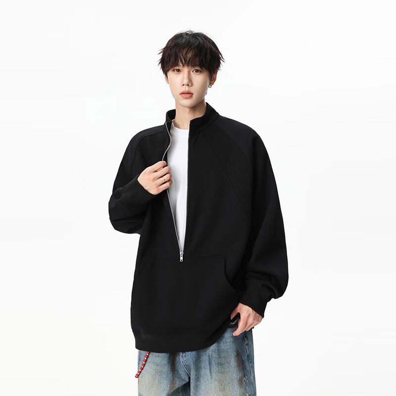 

TOM ADAM Men s Half-Zip Stand-Collar Hoodie Sweatshirt M