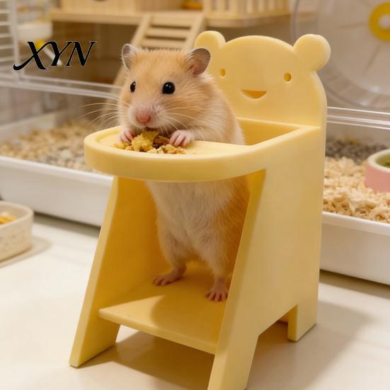 Small Animal Feeding Station Hamster Dining Chair, 3D Printed Mini Pet Seat, Cute Seat Furniture for Sugar Glider, Rat Cage Decor Accessory Miniature