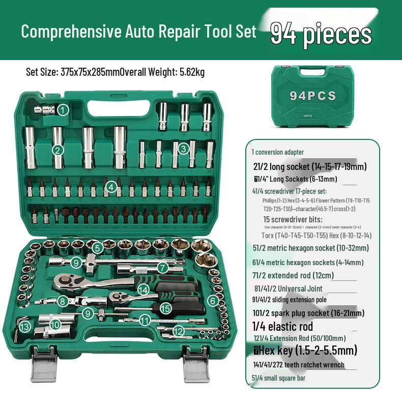 Multifunctional Ratchet & Socket Wrench Set for Car & Hardware Repair
