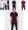 T-shirt da uomo ultra-comoda con orlo curvo e zip laterale in misto cotone premium