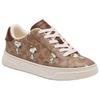 Coach Peanuts X  Leather Snoopy Print Round Toe Lace-Up Low-Top Sneakers Women sneakers Brown CBZ77-TN2
