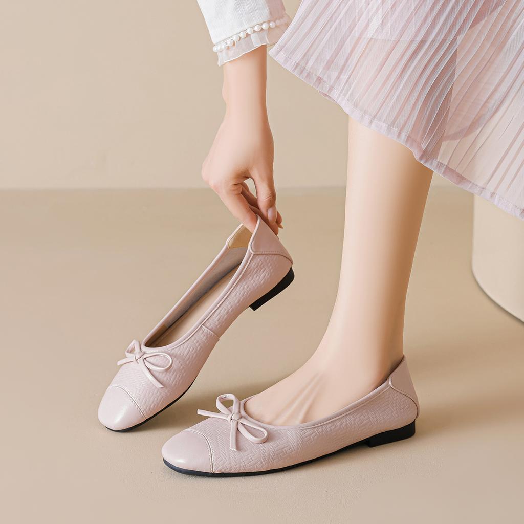 Weiwei Girl 313-58 Round Head Single Shoes Women's Shallow Bow Soft Sole Ballet French Xiaoxiangfeng Doudou Shoes