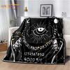 Magic Ouija Board Alphabet Blanket Witchcraft Pentagon Blanket for Bedroom Living Room Sofa Gothic Ouija Hand Flannel Blanket