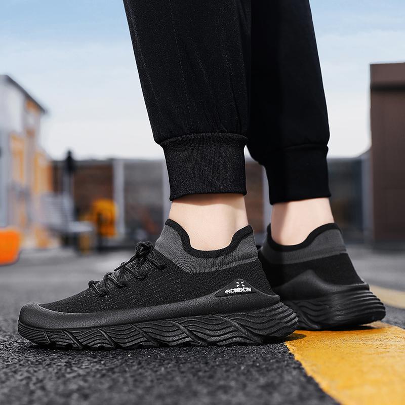 Men's Shoe Fly Woven Lightweight Comfortable Men's Safety Shoes Casual Breathable Sneakers Fashionable Lace Up Running Shoes