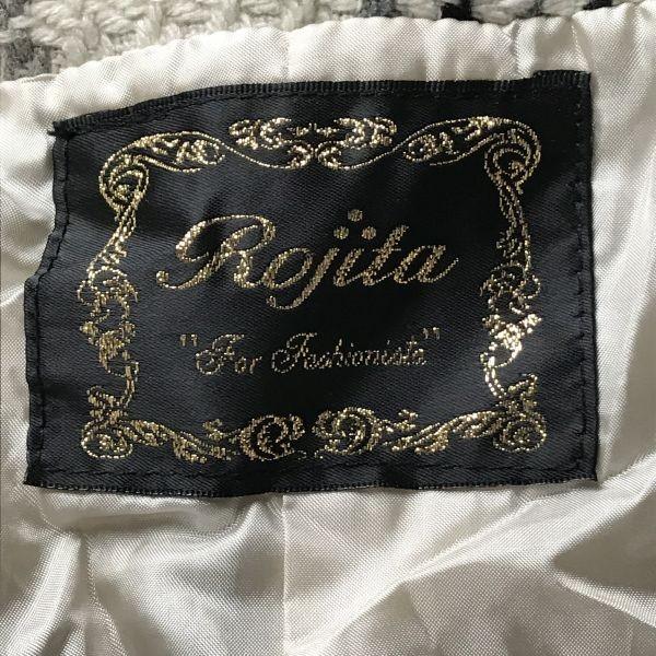 Rojita Tweed No Collar Jacket Women’s S-M White Black Check(USED)