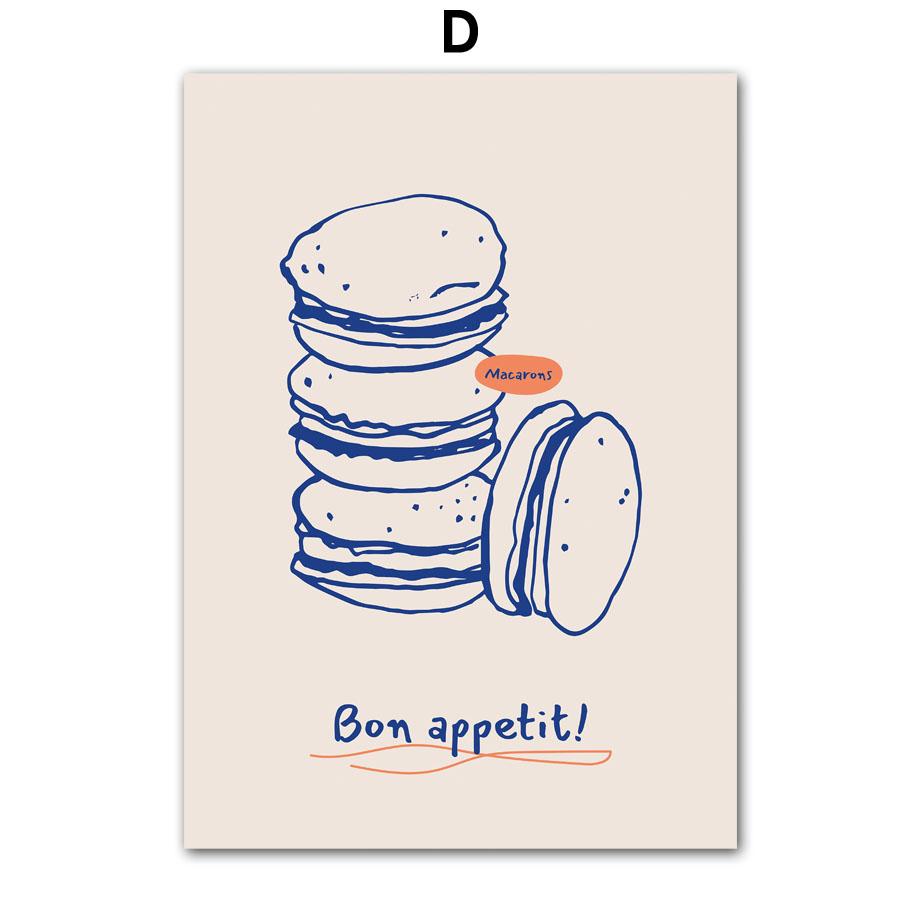 Vintage Cake Drink Coffee Dessert Food Cooking Posters and Prints Wall Art Canvas Printing Pictures for Kitchen Store Home Decor