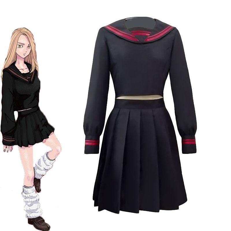 Tokyo Avengers Shiba Yuzuha Cosplay Costume Sailor Uniform For Girls Stylish Skirt Suit