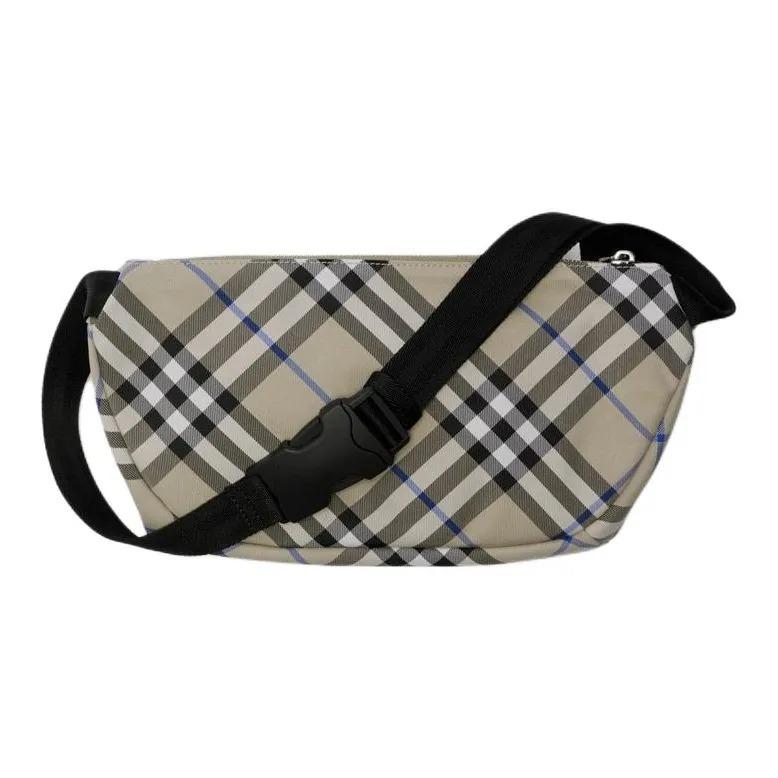 Burberry Adjustable Mesh Shoulder Strap Waist Bag with Zipper Closure Polyester Men's Moss Green