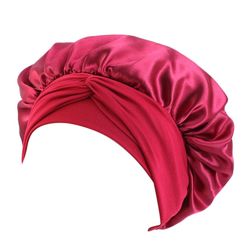 Satin Streamer Round Hat, Nightcap, Women'S Headscarf Hat, Perm And Hair Care Hat Tjm-301-1