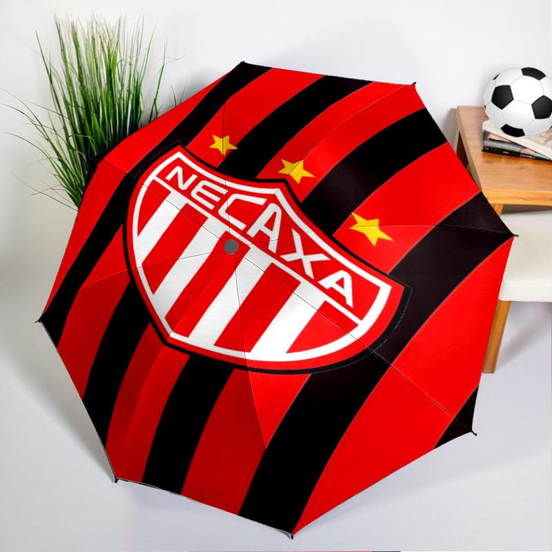 Football Crest Heartbeat Printed Automatic Umbrella, 8-Frame for Travel, Camping, Casual Umbrella, Essential Gift for  for Family and Friends