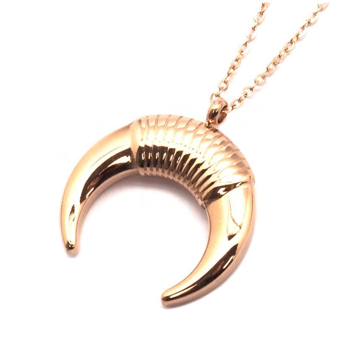 

Les Trésors De Lily [Q0955] - Дизайнерское стальное колье Luna розовое золото (розовое золото) - 60 см - 22x20 мм