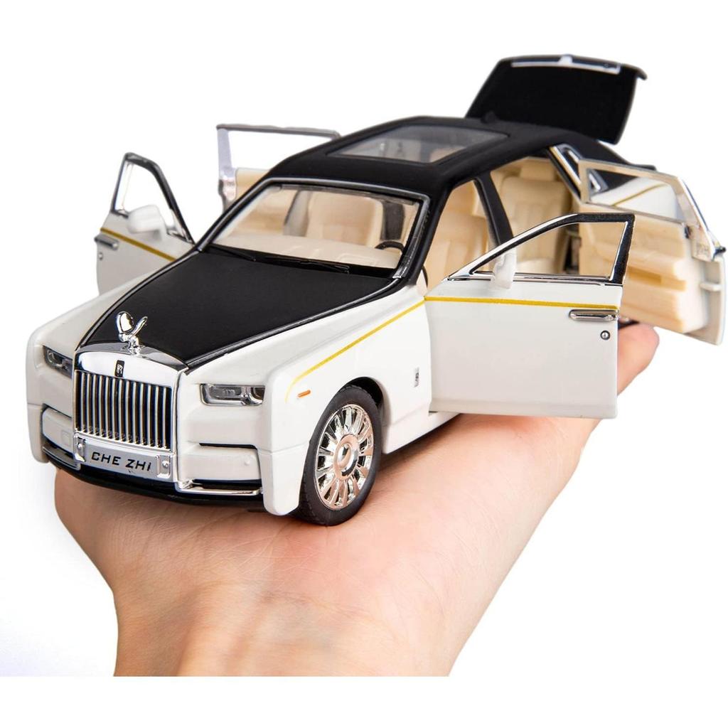Rolls-Royce Phantom-Modellauto im Maßstab 1/32, Spielzeugauto mit Rückziehfunktion aus Zinklegierung mit Ton und Licht als Geschenk für Kinder, Jungen und Mädchen