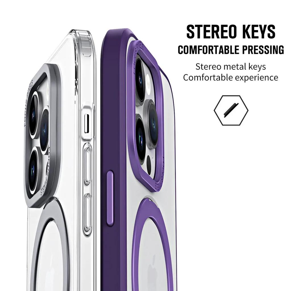 for iPhone 14 13 12 11 Pro Max Case with Magnetic Invisible Stand Compatible with MagSafe Military Drop Protection Phone Cover