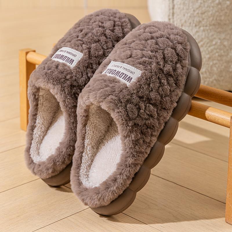 

Теплые мужские и женские плюшевые хлопковые тапочки с толстой подошвой и нескользящей подошвой для осени/зимы 42-43