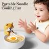 Office Silent Fan Cute Cat Dog Mini Handheld Fan, Portable USB Food Cooling for Micro Low-noise Motor Toddle Noodles, Desk Small Hot Soup, Funny