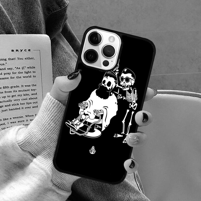 Barber Pole Scissor Comb Razor Phone Case for iPhone 17 Air 16 16e 15 Plus for Apple 13 11 12 14 Pro Max Cover coque