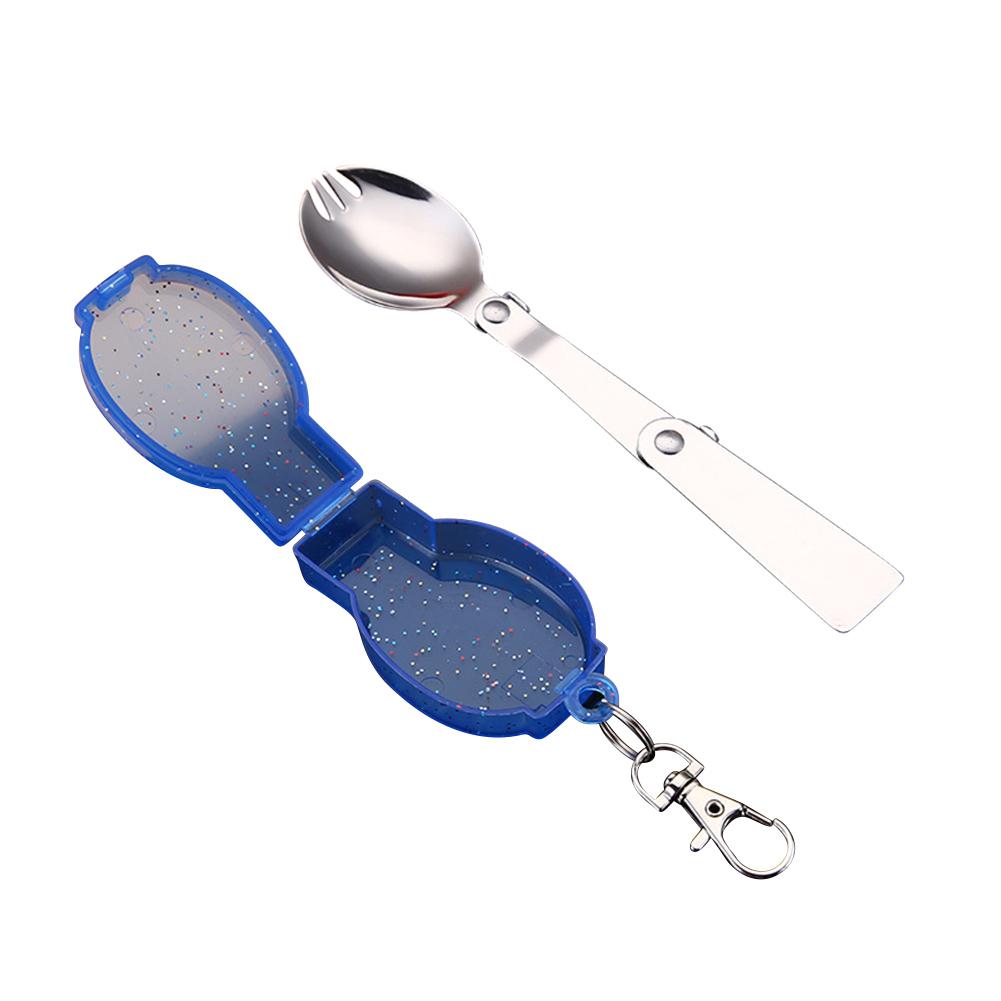 Stainless Steel Foldable Spoon Fork with Carrying Case Spoon and Fork All-in-one for Camping Travel and Other Outdoor Activities
