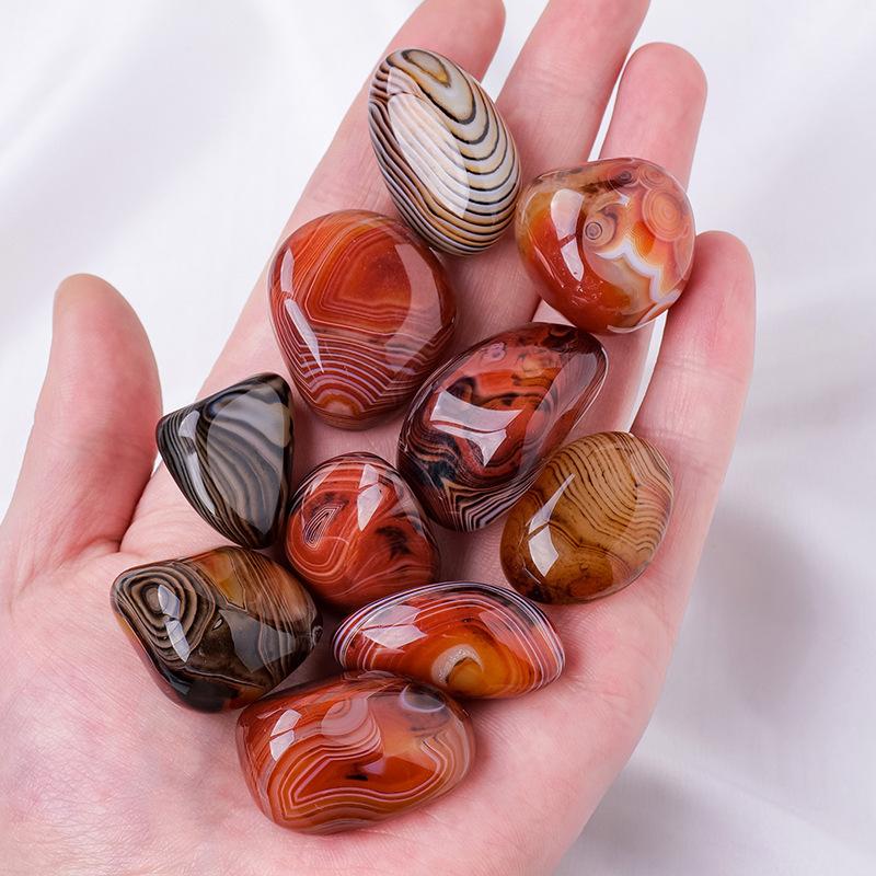 Natural agate, large particles, rolling stones, mineral specimens, landscape stones, ornaments, suitable for humanities teaching 4-6CM
