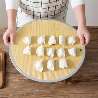 Vassoio per Ravioli Porta Servizio in Bambù Tenda per Alimenti Rotonda per