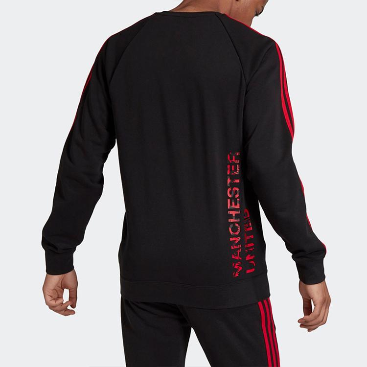 Adidas Manchester United Soccer Sports Pullover Hoodie Men Tops Black FR3841