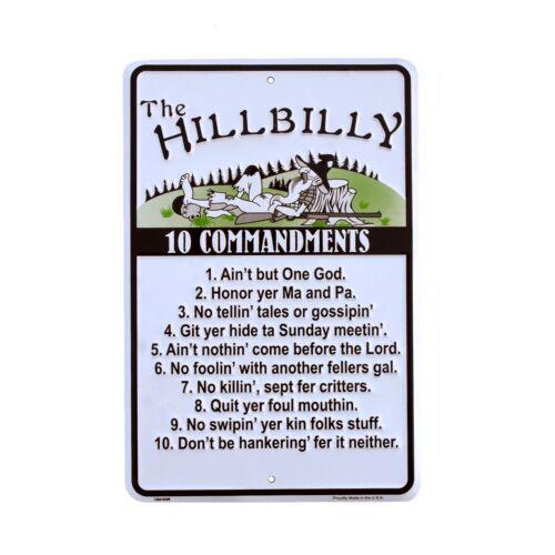 Hillbilly 10 Commandments Funny Sign Religious Christian Tin Wall Art Home DecorAluminum 30x40cm(11.8x15.7inch)