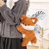 Plush Foxes Shoulder Bag Soft Crossbody Bag Girls Cartoon Backpack Lovely Animal School Bag Coin Purse for Winter