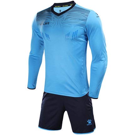 Kelme Men's Soccer Goalkeeper Match Training Spare Set Jacket and Pants (Blue, M)
