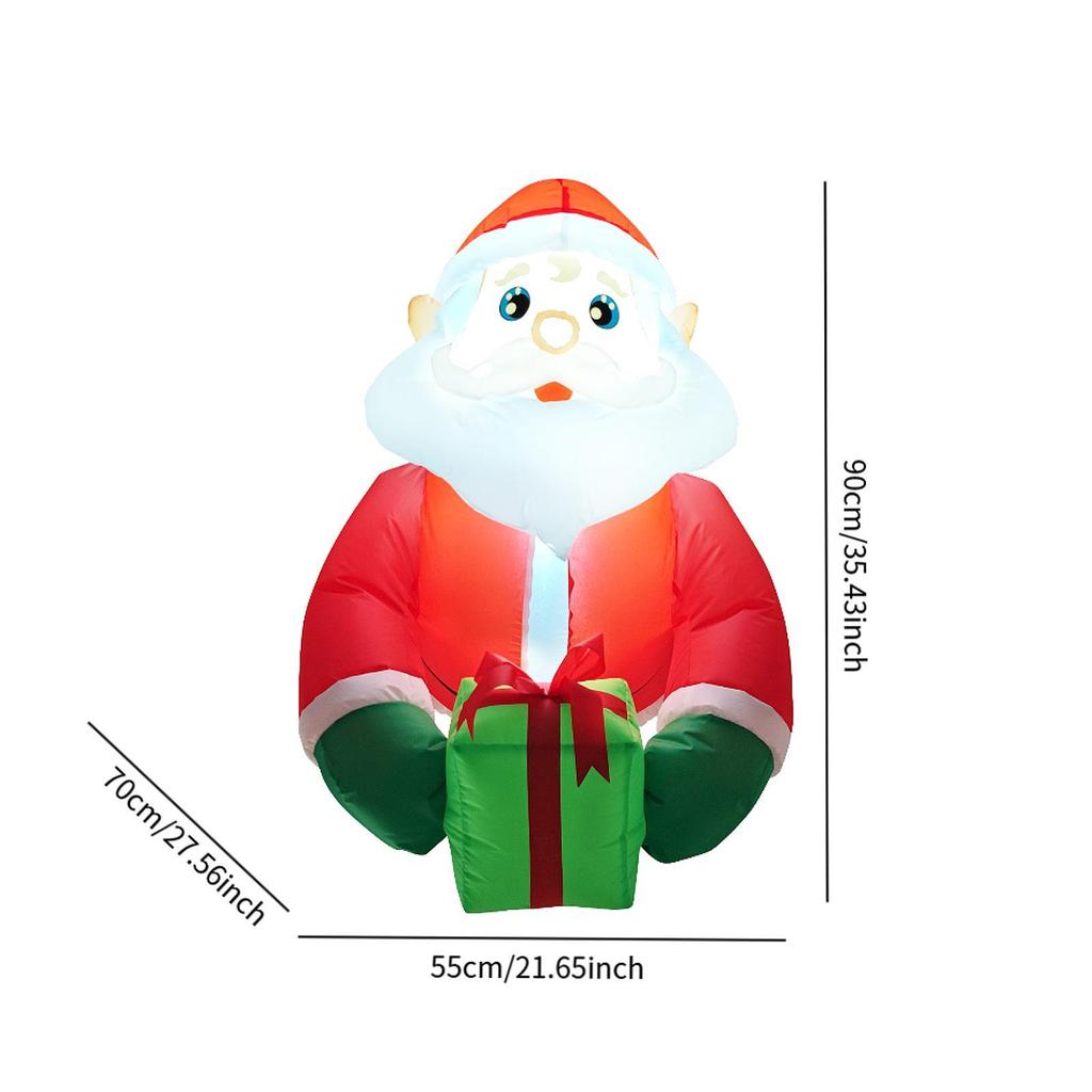 Inflatable Christmas Santa Prop with Lights Exterior Holiday Decoration for Outdoor Lawn Party Display