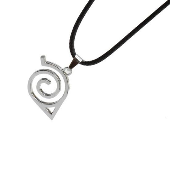 Unisex metall Anime Naruto Logo anheng Halskjede Cosplay Hokage tilbehør