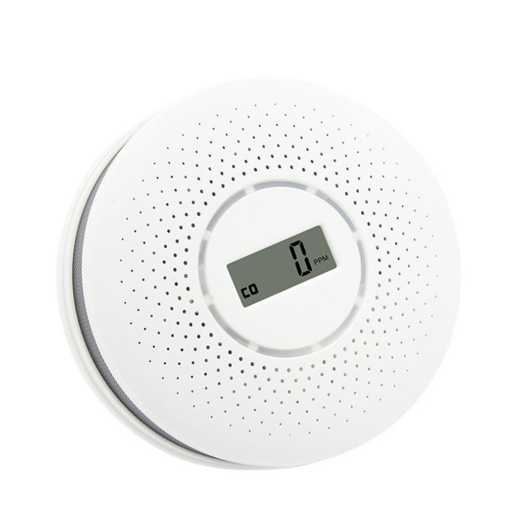 Smoke and Carbon Monoxide Alarm Smoke Detector Carbon Monoxide Detector Powered by Battery with LCD Display Voice Warning