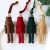 Flocking Nutcracker Hanging Ornament Decorative Nutcrackers Statue Christmas Soldier Charm Holiday Tree Decoration Pendant