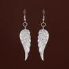 Gothic Retro Black Sliver Color Angel Wing Feathers Pendant Dangle Earrings for Women Hallowmas Party Jewelry Accessories Gifts